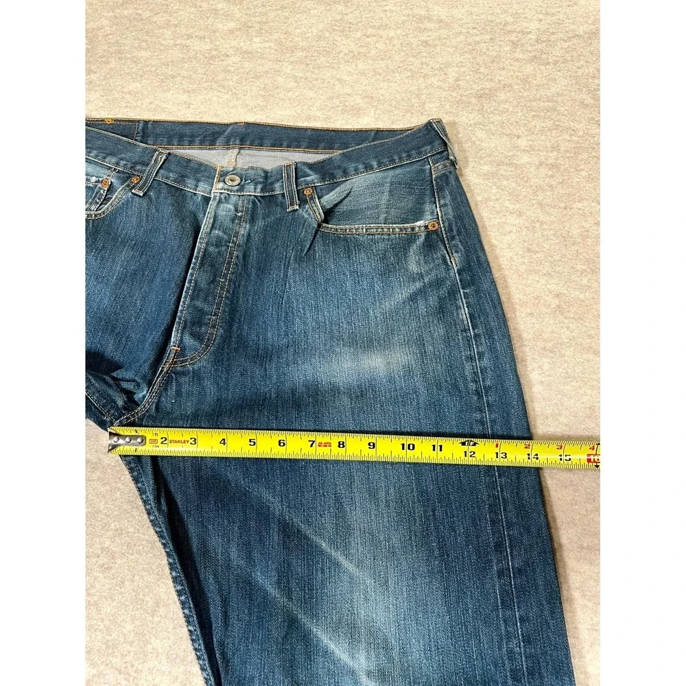 Levis 501 Original Fit Jeans Mens 38x34 Blue Denim‎ Mid Rise Cotton Medium Wash